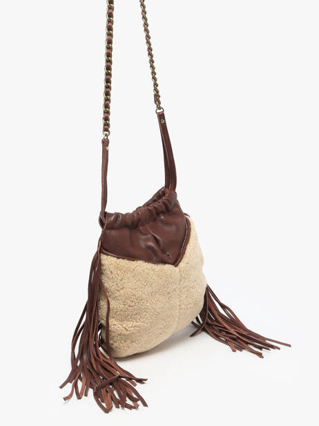 Cross Body Tas Vintage Leder Mila louise Beige vintage 3812TC ander zicht 2